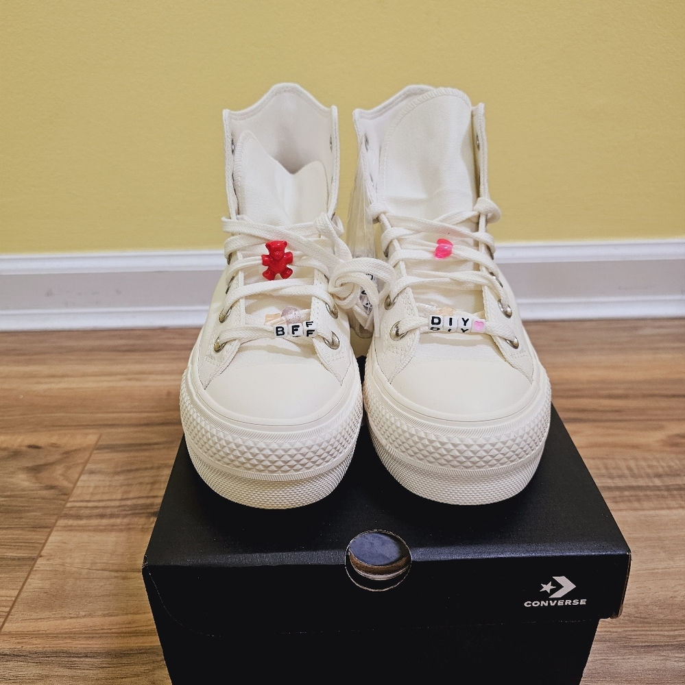 Chuck Taylor All Star Lift Platform DIY Beads, size US 7.5 - Picture 3 of 12
